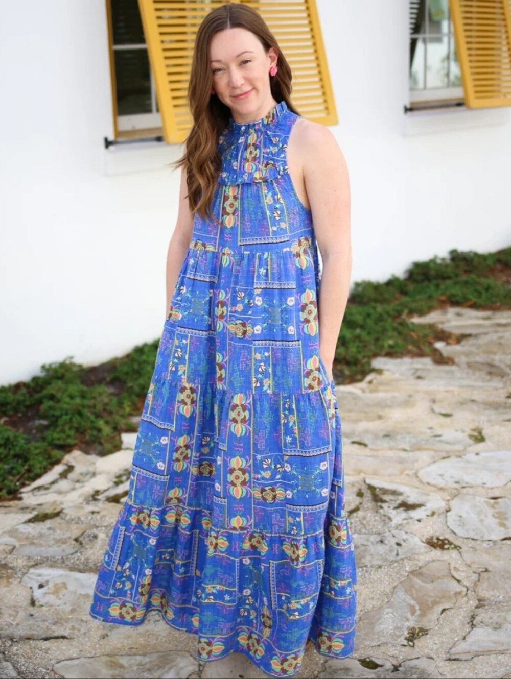 entro Blue Floral Print Maxi Dress